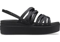 Crocs Brooklyn Strappy Low Wedge Sandals pre ženy, 39-40 EU, W9, Sandále, Šlapky, Papuče, Black, Čierna, 206751-001