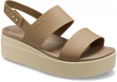 Crocs Brooklyn Low Wedge Sandals pre ženy, 39-40 EU, W9, Sandále, Šlapky, Papuče, Khaki/Bone, Hnedá, 206453-2YI