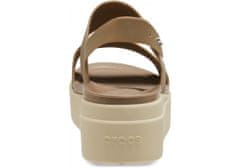 Crocs Brooklyn Low Wedge Sandals pre ženy, 36-37 EU, W6, Sandále, Šlapky, Papuče, Khaki/Bone, Hnedá, 206453-2YI