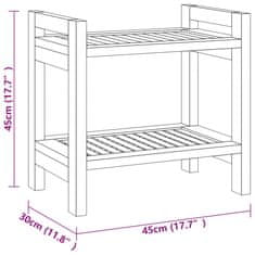 Vidaxl Príručný stolík do kúpeľne 45x30x45 cm, tíkový masív