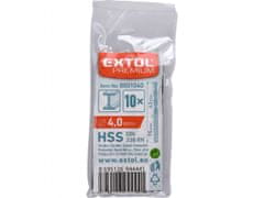 Extol Premium Vrták do kovu HSS, bal 10ks, O 4,0mm