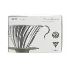 Hario Hario - Metal Drip V60-02 Vonkajšia strieborná so silikónovou základňou