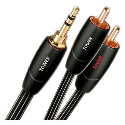 AQ Audio kabel Tower JR 3, 5 mm/ 2x RCA, 1, 5 m - černý (TOWERJR1M5)