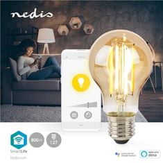 Nedis Inteligentná žiarovka SmartLife klasik, Wi-Fi, E27, 806 lm, 7 W, Teplá Bílá