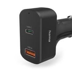 HAMA Napájecí adaptér do auta USB-C do auta, Power Delivery, 5-20 V, 65 W, 1, 5 m