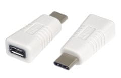 HADEX Redukcia USB-C Male na USB2.0 micro Female, biela