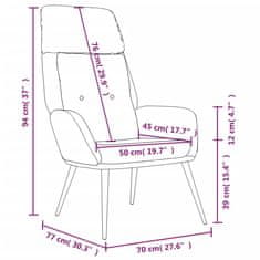 Vidaxl Relaxačné kreslo s podnožkou krémové mikrovláknová látka