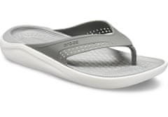 Crocs LiteRide Flip-Flops pre mužov, 46-47 EU, M12, Žabky, Šlapky, Papuče, Smoke/Pearl White, Sivá, 205182-06J