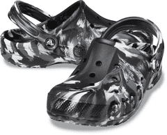 Crocs Baya Marbled Clogs Unisex, 39-40 EU, M7W9, Dreváky, Šlapky, Papuče, Black/White, Čierna, 206935-066