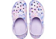 Crocs Classic Platform Tie Dye Graphic Clogs pre ženy, 39-40 EU, W9, Dreváky, Šlapky, Papuče, Lavender/Multi, Fialová, 207151-5PT