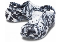 Crocs Classic Platform Marbled Clogs pre ženy, 36-37 EU, W6, Dreváky, Šlapky, Papuče, Black/White, Čierna, 207176-066