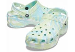 Crocs Classic Platform Marbled Clogs pre ženy, 38-39 EU, W8, Dreváky, Šlapky, Papuče, Celery/Multi, Zelená, 207176-3UB