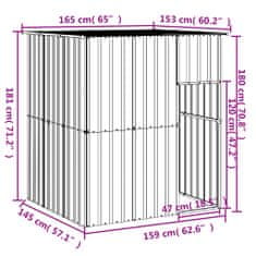 Petromila vidaXL Búda pre psa so strechou antracitová 165x153x181 cm pozin. oceľ