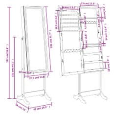 Petromila vidaXL Zrkadlová skrinka na šperky s LED svetlami voľne stojaca biela