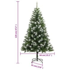 Vidaxl Úzky zasnežený umelý vianočný polovičný stromček 120 cm