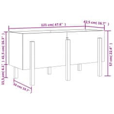 Petromila vidaXL Záhradný vyvýš. záhon medovohnedý 121x50x57 cm masívna borovica