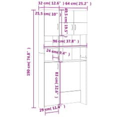 Vidaxl Súprava skriniek na práčku, dub sonoma, kompozitné drevo