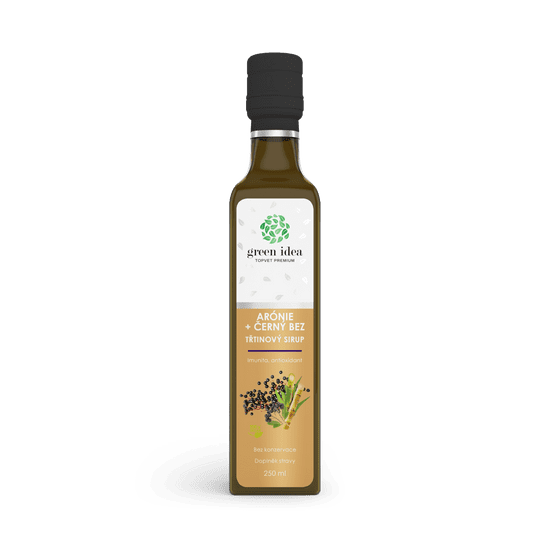 GREEN IDEA Aronia+sirup z čierneho bezu - trstinový 250 ml