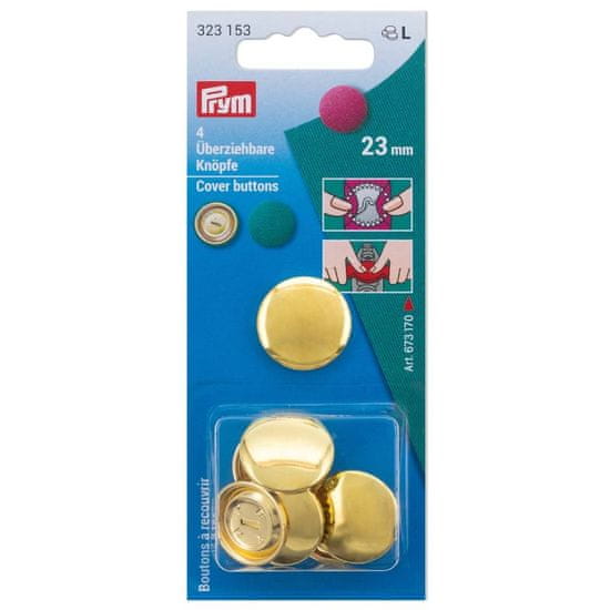 PRYM Poťahovacie gombíky, 23 mm, 4 ks, zlaté farby