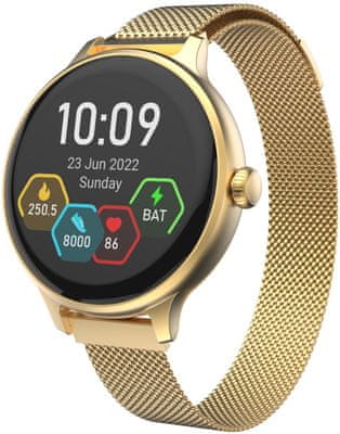 Carneo Hero mini HR+ Bluetooth volania volania priamo z hodiniek cardio index integrovaný reproduktor integrovaný mikrofón notifikácia inteligentné fitness hodinky smartwatch elegantné prevedenie vymeniteľný remienok telo z kovu štíhle telo 11mm telo Bluetooth 5.0 technológia 13 športových režimov tep kalórie krokomer merač vzdialenosti monitoring spánku pohybový senzor prehrávanie hudby fotenie pomocou hodiniek len tenké anti lost funkcia IP67 krytie odolné vode a potu body battery kardio index monitoring spánku meranie SpO2 meranie krvného tlaku temperované sklo elegantné inteligentné hodinky výkonné hodinky dlhá výdrž batérie kovový remienok milánsky remienok pletený remienok silikónový remienok odolné inteligentné hodinky AMOLED displej super AMOLED displej HD rozlíšenie funkcia always-on elegantné kovové fitness hodinky