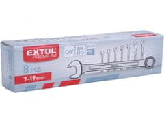 Extol Premium Kľúče očkoploché, sada 8ks, 6-19mm, CrV