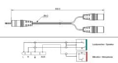 PremiumCord Adaptér 4pólový jack3,5mm pre slúchadlá a mikrofón, 30cm