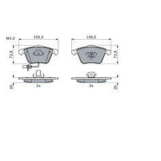 Bosch Brzdové platničky 156,4mm Audi A6 Allroad C6 (4FH) - Bosch