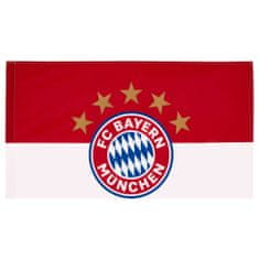 FAN SHOP SLOVAKIA Vlajka FC Bayern Mníchov, Znak a 5 hviezd, Červeno-biela, 90x60cm