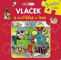 Vláčik a zvieratká v lese – Knižkové puzzle