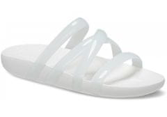 Crocs Splash Glossy Strappy Sandals pre ženy, 39-40 EU, W9, Sandále, Šlapky, Papuče, White, Biela, 208537-100