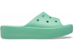 Crocs Classic Platform Slides pre ženy, 39-40 EU, W9, Šlapky, Sandále, Papuče, Jade Stone, Zelená, 208180-3UG