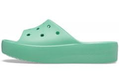 Crocs Classic Platform Slides pre ženy, 38-39 EU, W8, Šlapky, Sandále, Papuče, Jade Stone, Zelená, 208180-3UG