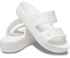 Crocs Baya Platform Sandals pre ženy, 36-37 EU, W6, Sandále, Šlapky, Papuče, White, Biela, 208188-100