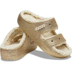 Crocs Classic Cozzzy Glitter Sandals Unisex, 38-39 EU, M6W8, Papuče, Gold/Multi, Zlatá, 208124-93S