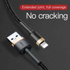 BASEUS Lightning Cafule Cable 2A, 3m Gold/čierna (CALKLF-RV1)