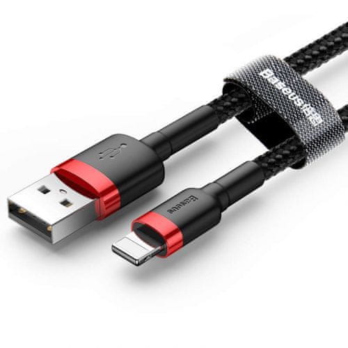 BASEUS Lightning Cafule Cable 1.5A 2m Red + čierna (CALKLF-C19)