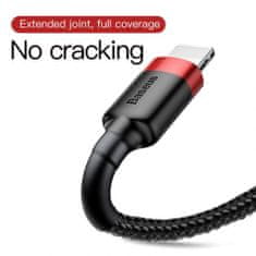 BASEUS Lightning Cafule Cable 1.5A 2m Red + čierna (CALKLF-C19)