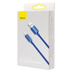 BASEUS Lightning Crystal Shine Cable Series Fast Charging Data Cable 2.4A 2m Blue (CAJY000103)