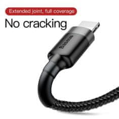 BASEUS Lightning Cafule Cable, 2A, 3m Gray/čierna (CALKLF-RG1)