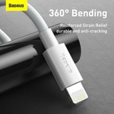 BASEUS Lightning Simple Wisdom cable (2pcs/set) 2.4A 1.5m biela (TZCALZJ-02)