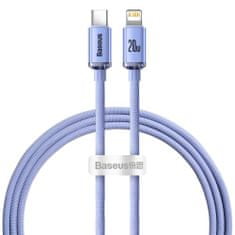 BASEUS Type-C - Lightning cable, Crystal Shine Series Fast Charging Data Cable 20W 1.2m Purple (CAJY000205)