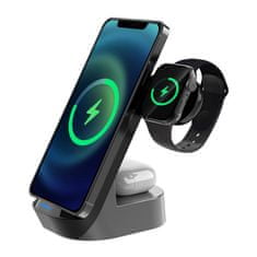 Kaku KSC-778 bezdrôtová nabíjačka na mobil / Apple Watch / Airpods 15W, čierna