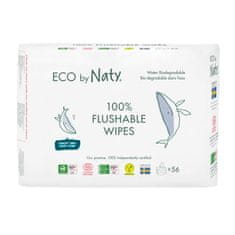 ECO by Naty ECO vlhčené obrúsky Naty bez vône - splachovateľné - výhodné balenie (3 x 56 ks)