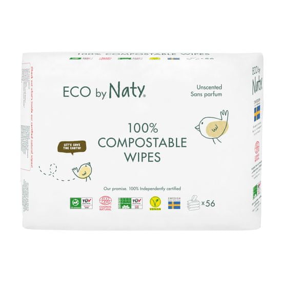 ECO by Naty ECO Vlhčené obrúsky bez vône - pre citlivú pokožku (3x56 ks)