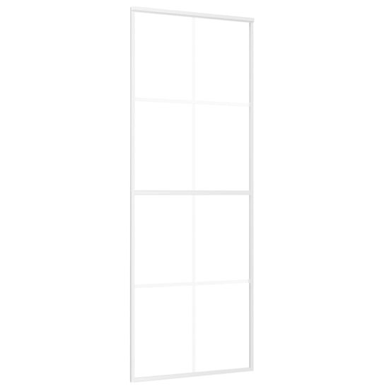 Vidaxl Posuvné dvere ESG sklo a hliník 76x205 cm biele