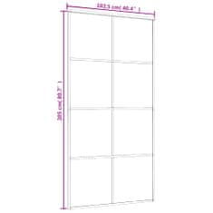 Vidaxl Posuvné dvere nepriehľadné ESG sklo a hliník 102,5x205 cm biele