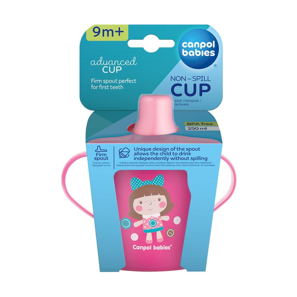 Canpol babies Netečúci hrnček TOYS 250 ml, Ružová