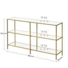 Artenat Odkladací stolík Zehra, 130 cm, zlatá