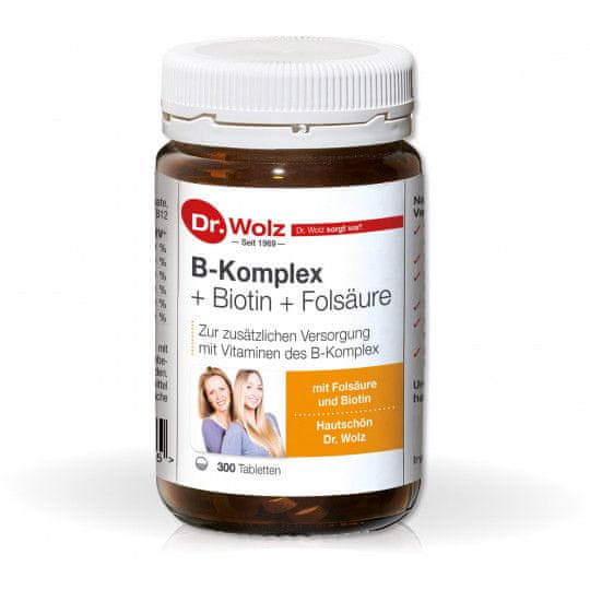 Dr. Wolz B-komplex + biotin + folsäure Hefetabletten 300 tabliet