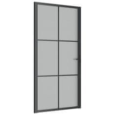Vidaxl Vnútorné dvere 102,5x201,5 cm čierne matné sklo a hliník